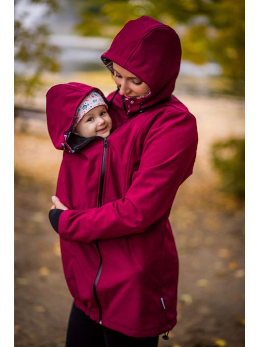 Greyse Softshell Tragejacke 4in1 Bordeaux - Kidskram.ch