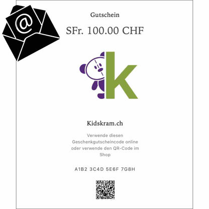 Geschenkgutschein digital - Kidskram.ch